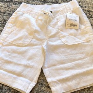 Athlete fitness Linen Bermuda White